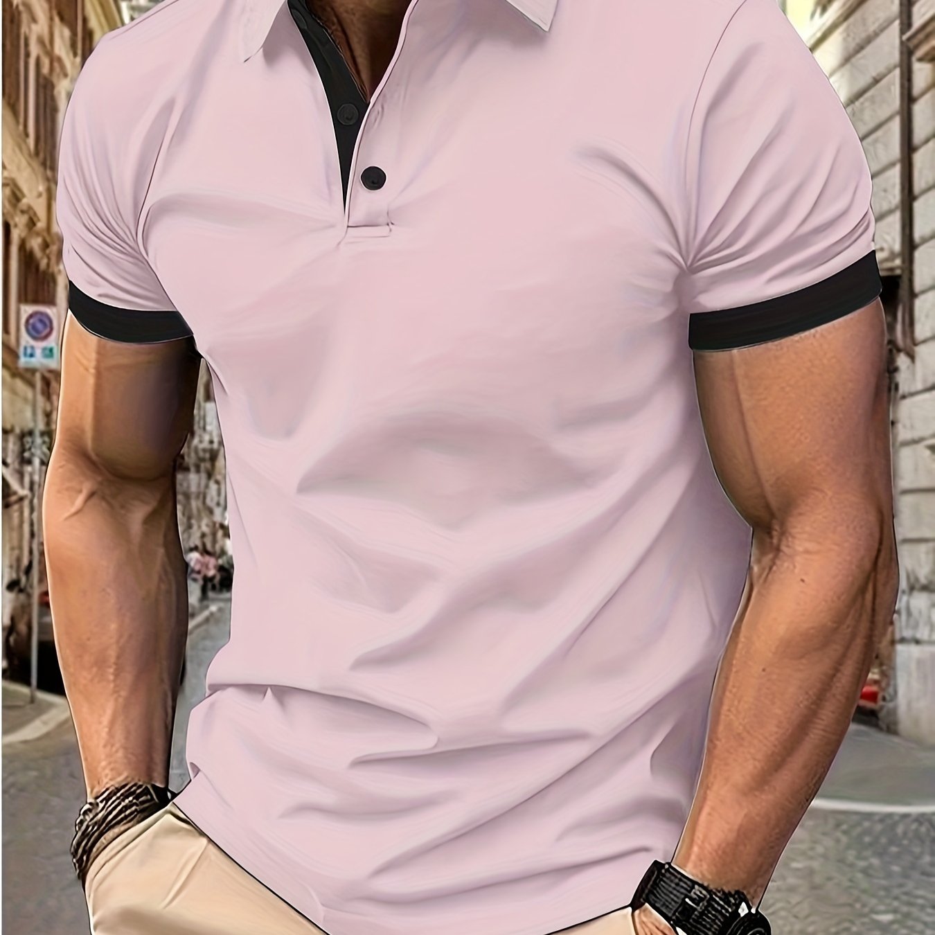 Ademend Regular Fit Golfshirt, Casual V-hals T-shirt met korte mouwen voor heren, zomer, herenkleding