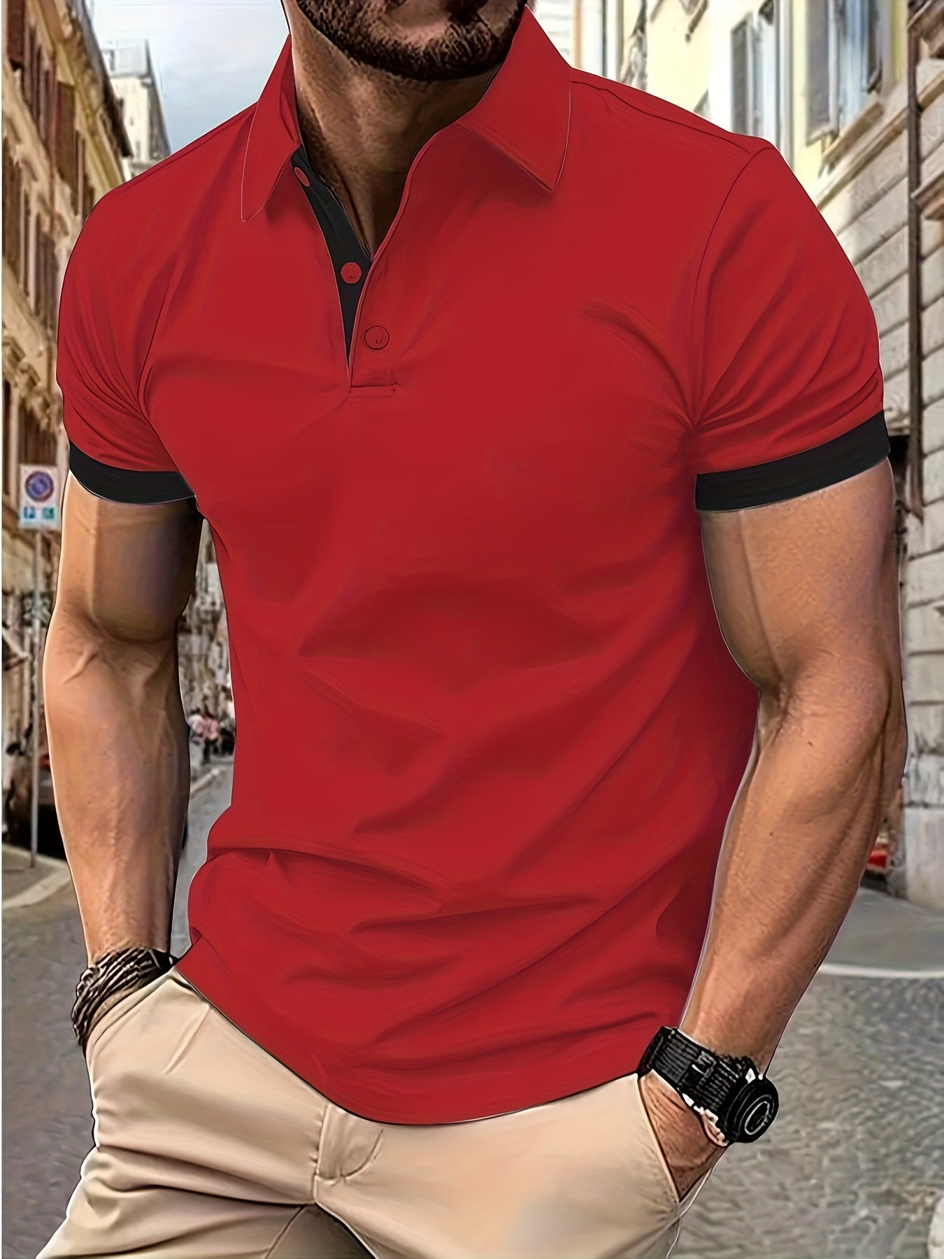 Ademend Regular Fit Golfshirt, Casual V-hals T-shirt met korte mouwen voor heren, zomer, herenkleding