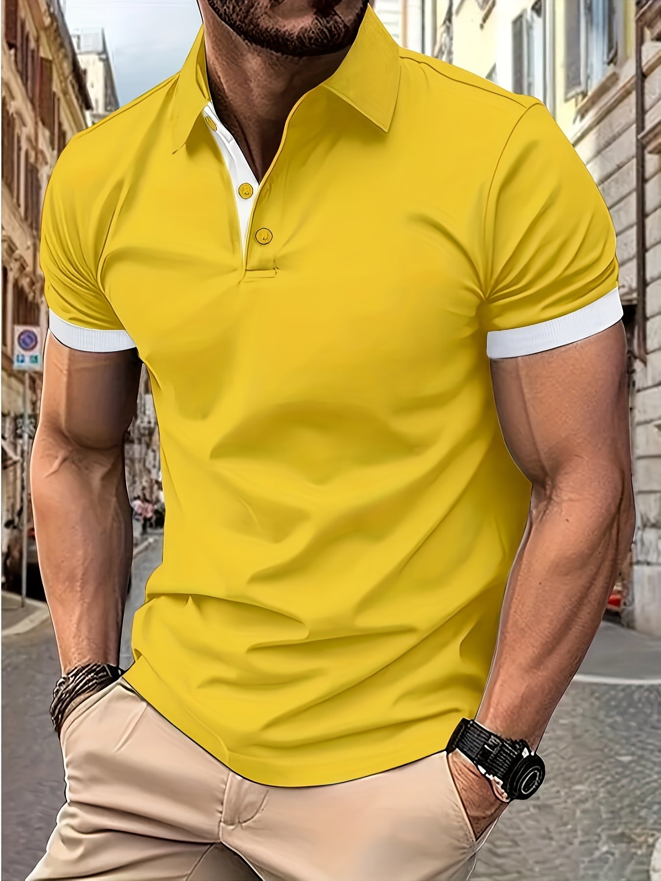 Ademend Regular Fit Golfshirt, Casual V-hals T-shirt met korte mouwen voor heren, zomer, herenkleding