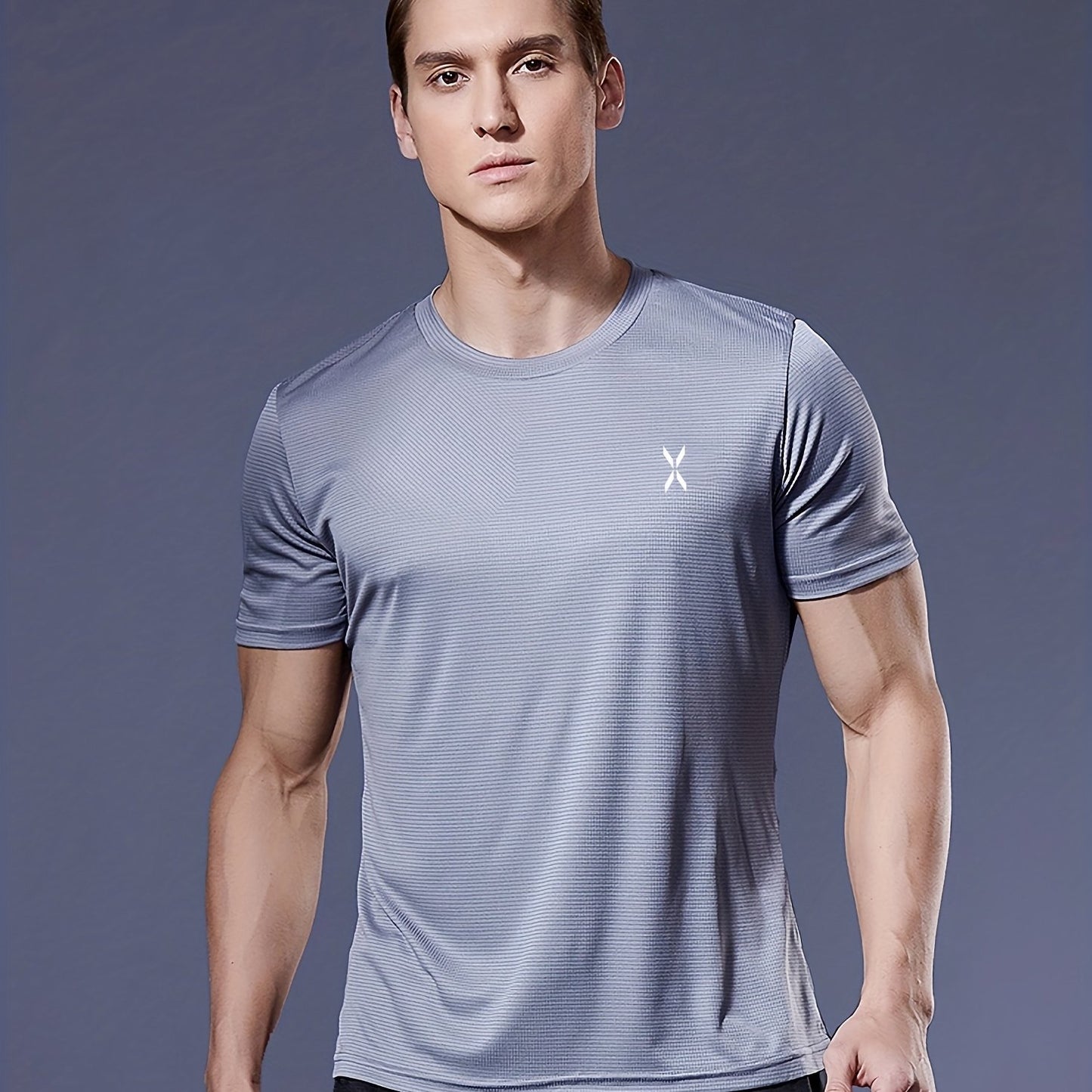 Heren lichtgewicht sneldrogend atletisch T-shirt met korte mouwen en ronde hals voor hardlopen, sportschool en trainingen, ultradun en ademend prestatietopje