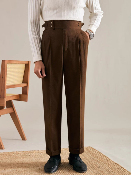 Old Money Straight Leg Italian Drape Trousers