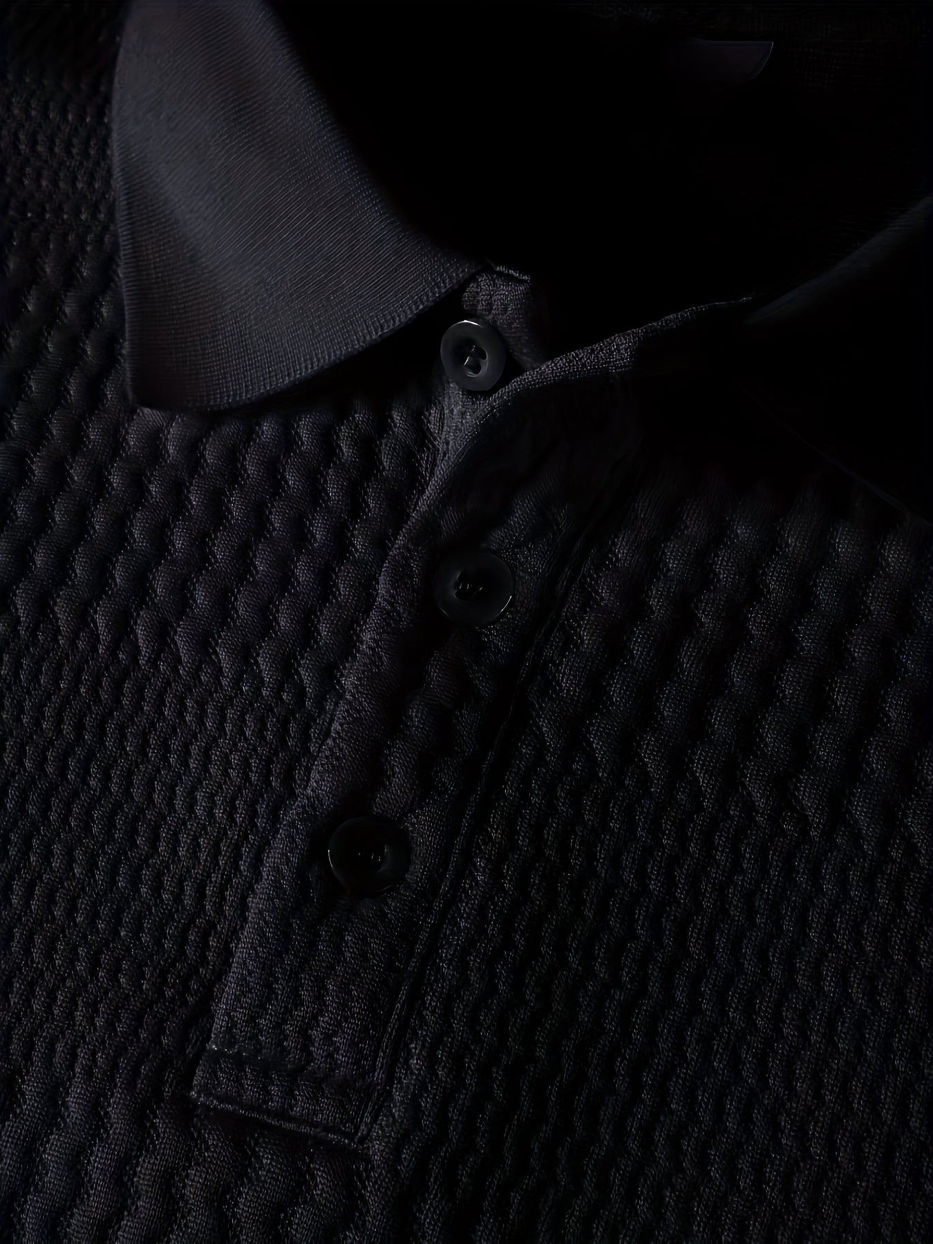 Men's Fashion Shirt - Long Sleeve, Jacquard Fabric with Vertical Rib Details, Casual Fitness Avant-Garde, 100% Polyester, Ideal for Spring and Autumn