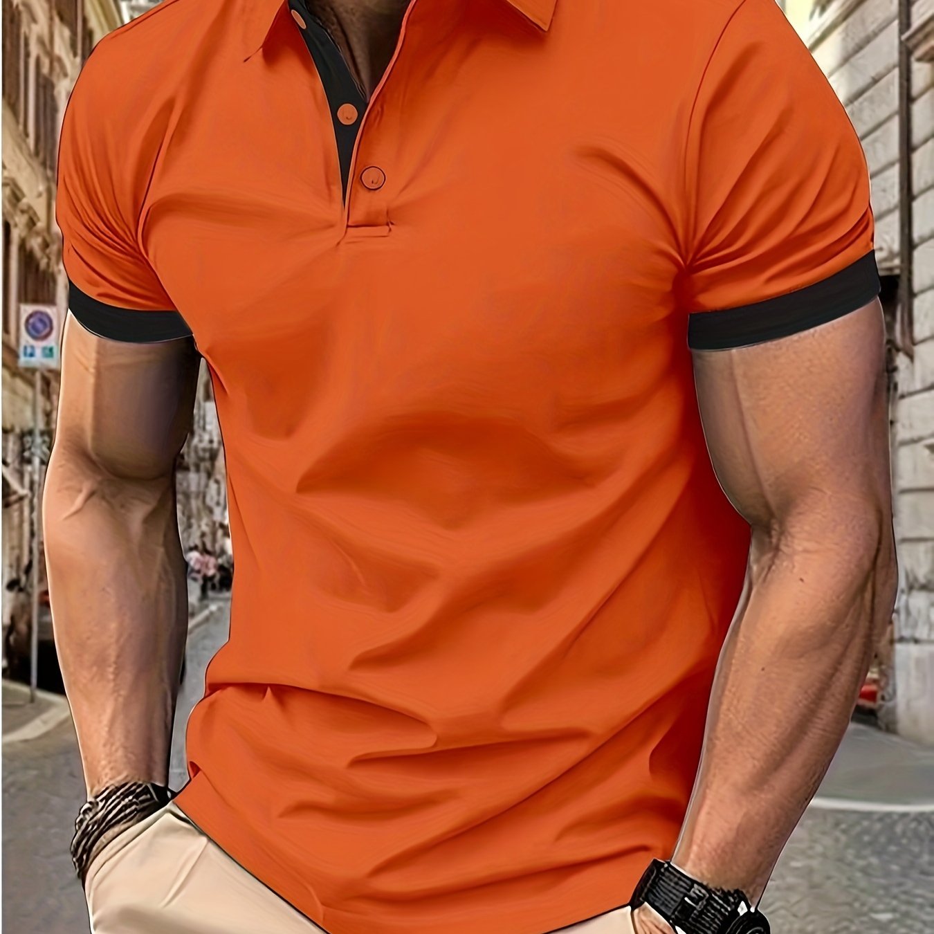 Ademend Regular Fit Golfshirt, Casual V-hals T-shirt met korte mouwen voor heren, zomer, herenkleding