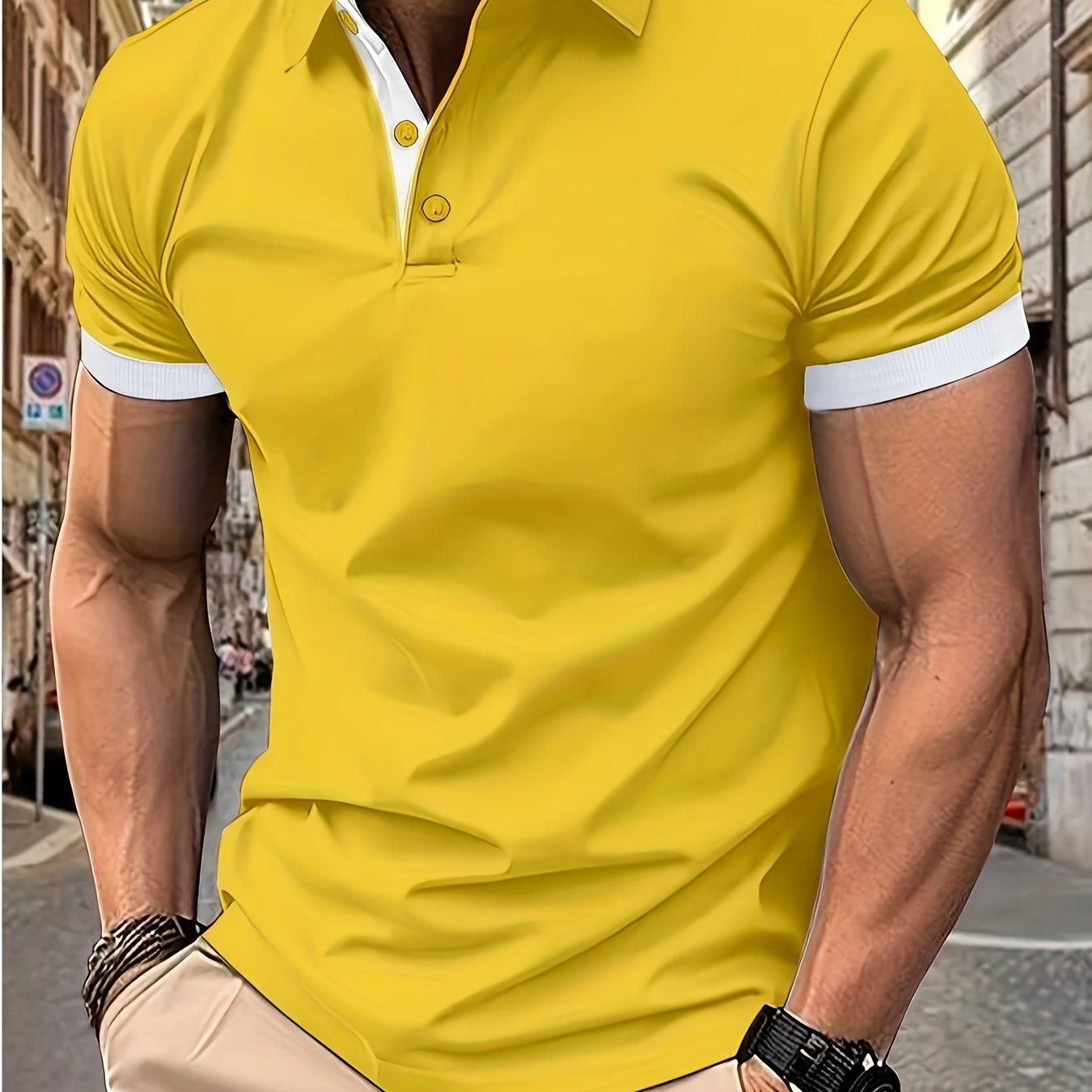 Ademend Regular Fit Golfshirt, Casual V-hals T-shirt met korte mouwen voor heren, zomer, herenkleding