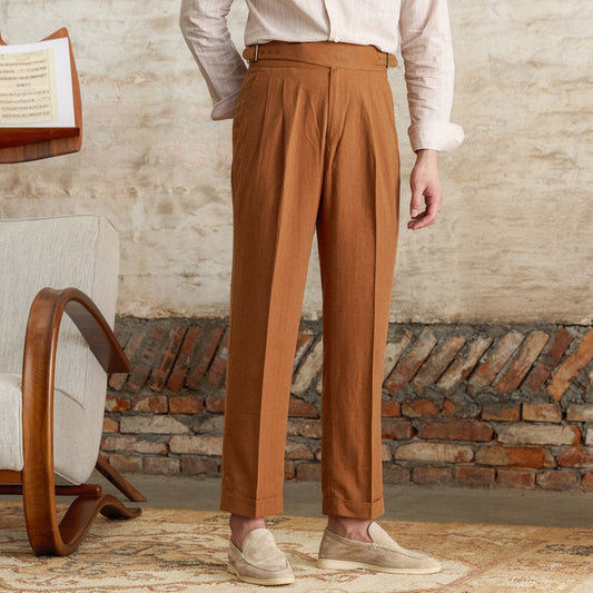Old Money Cotton Comfortable Straight Pants