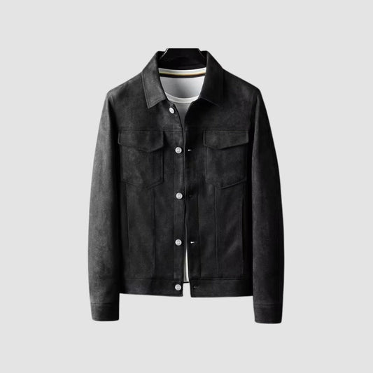 Old Money Stretch Suede Lapel Jacket