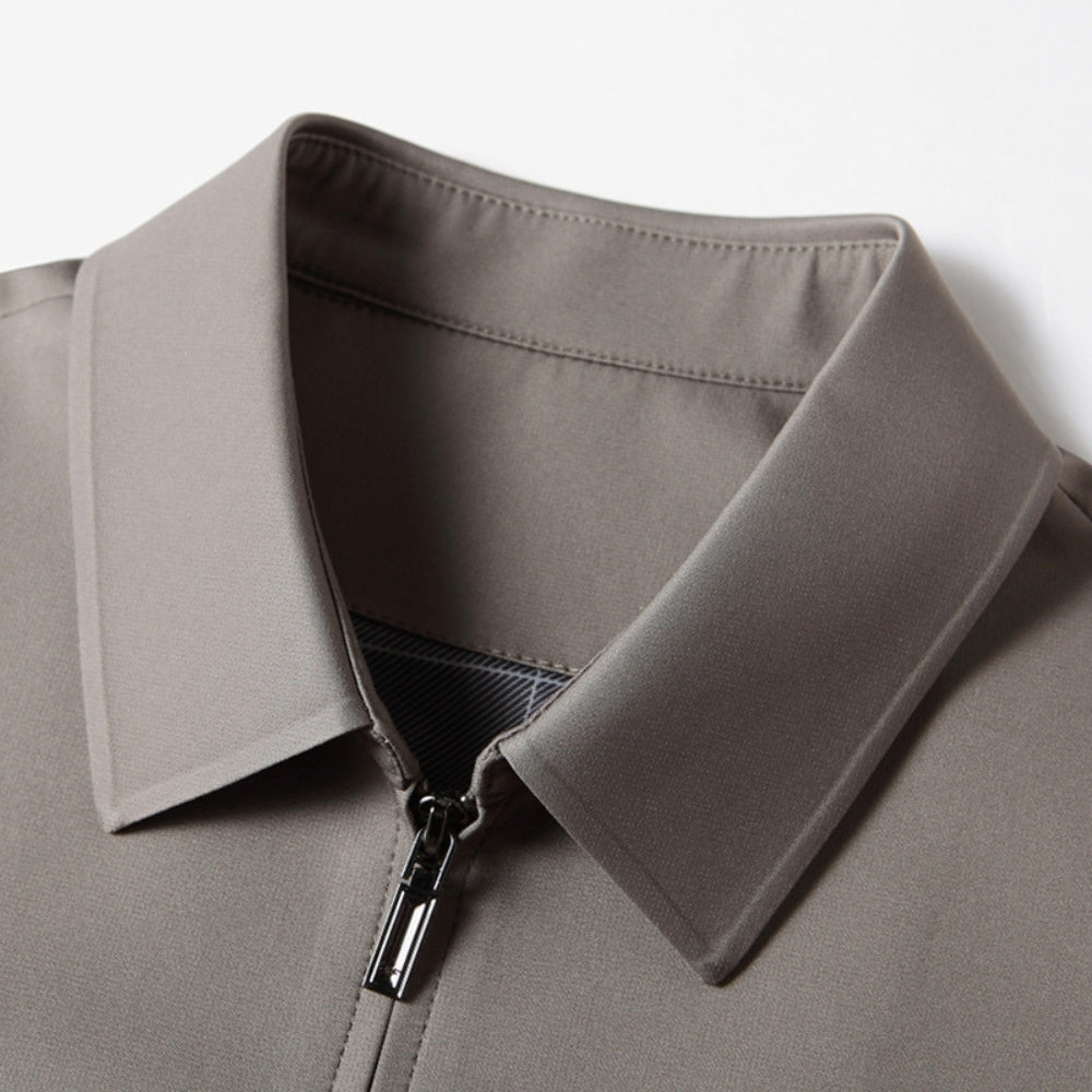 Old Money Lapel Business Executive Zipper Jacket