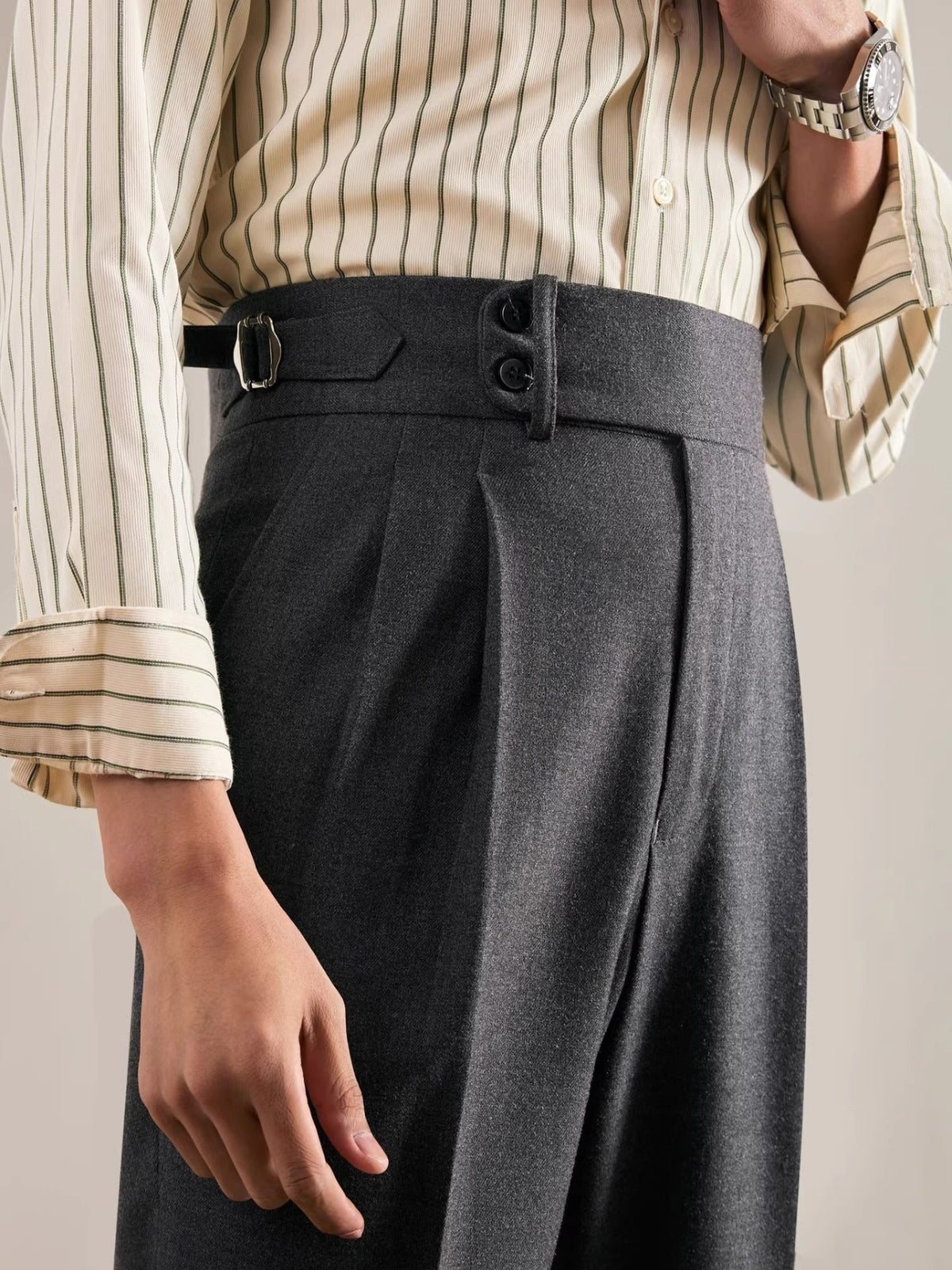 Old Money Straight Leg Italian Drape Trousers