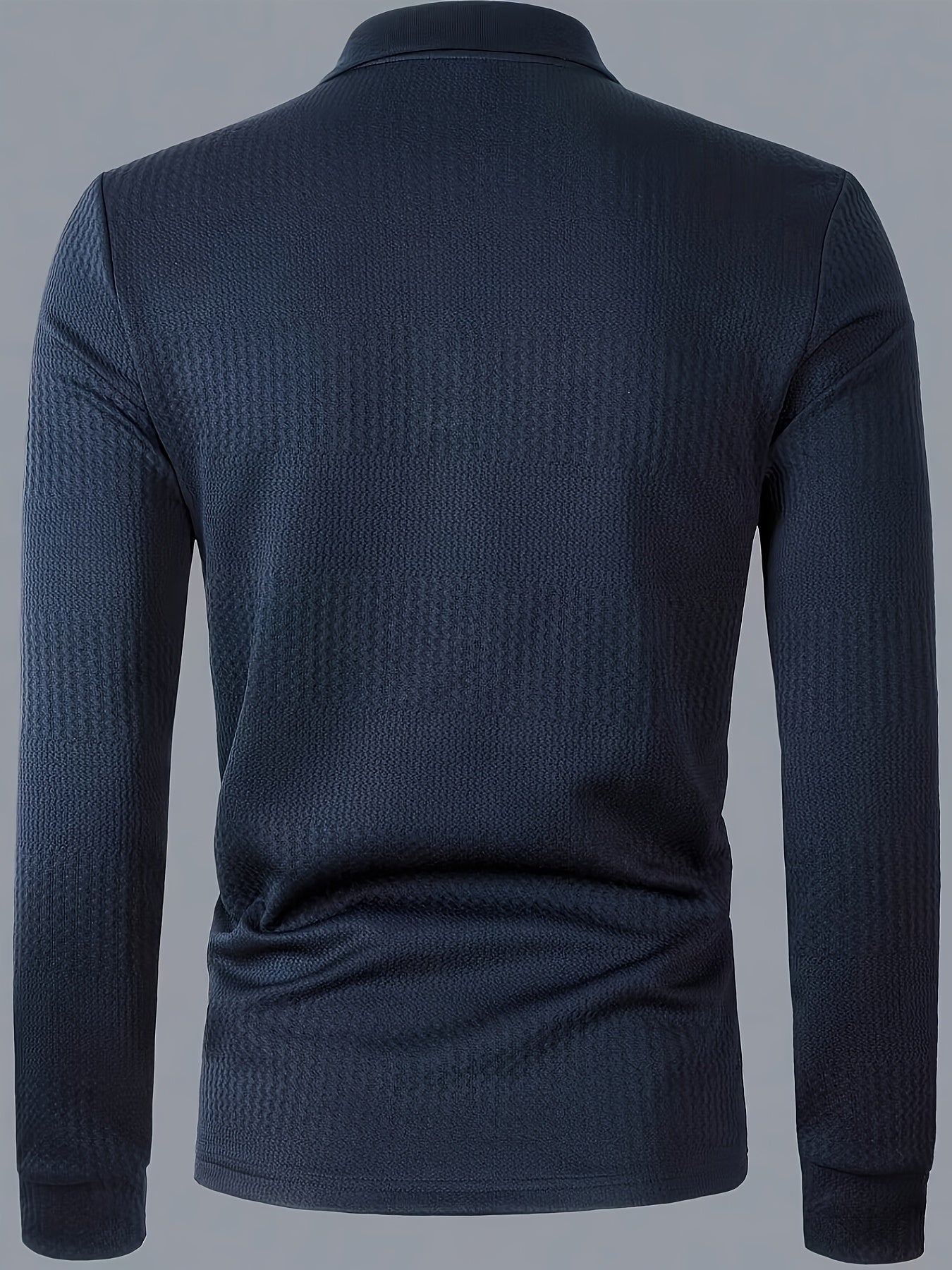 Men's Fashion Shirt - Long Sleeve, Jacquard Fabric with Vertical Rib Details, Casual Fitness Avant-Garde, 100% Polyester, Ideal for Spring and Autumn