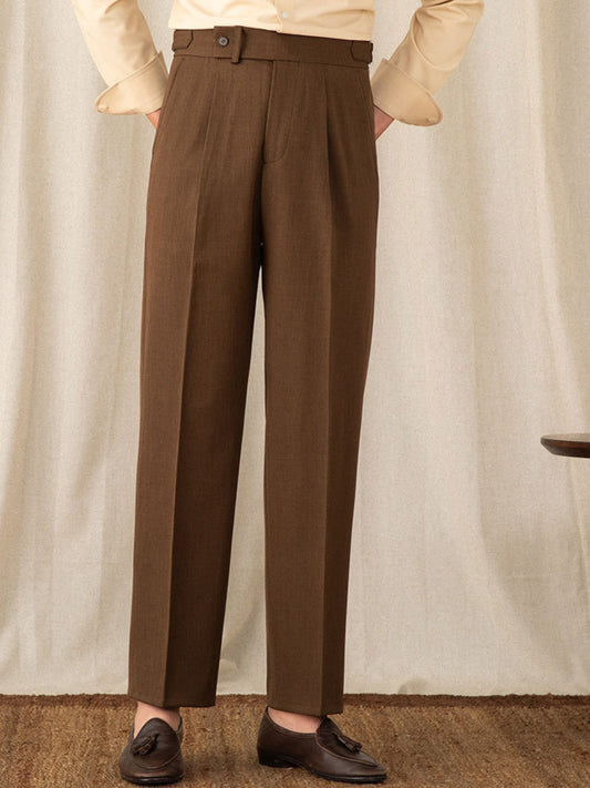 Old Money Italian Casual Straight Trousers