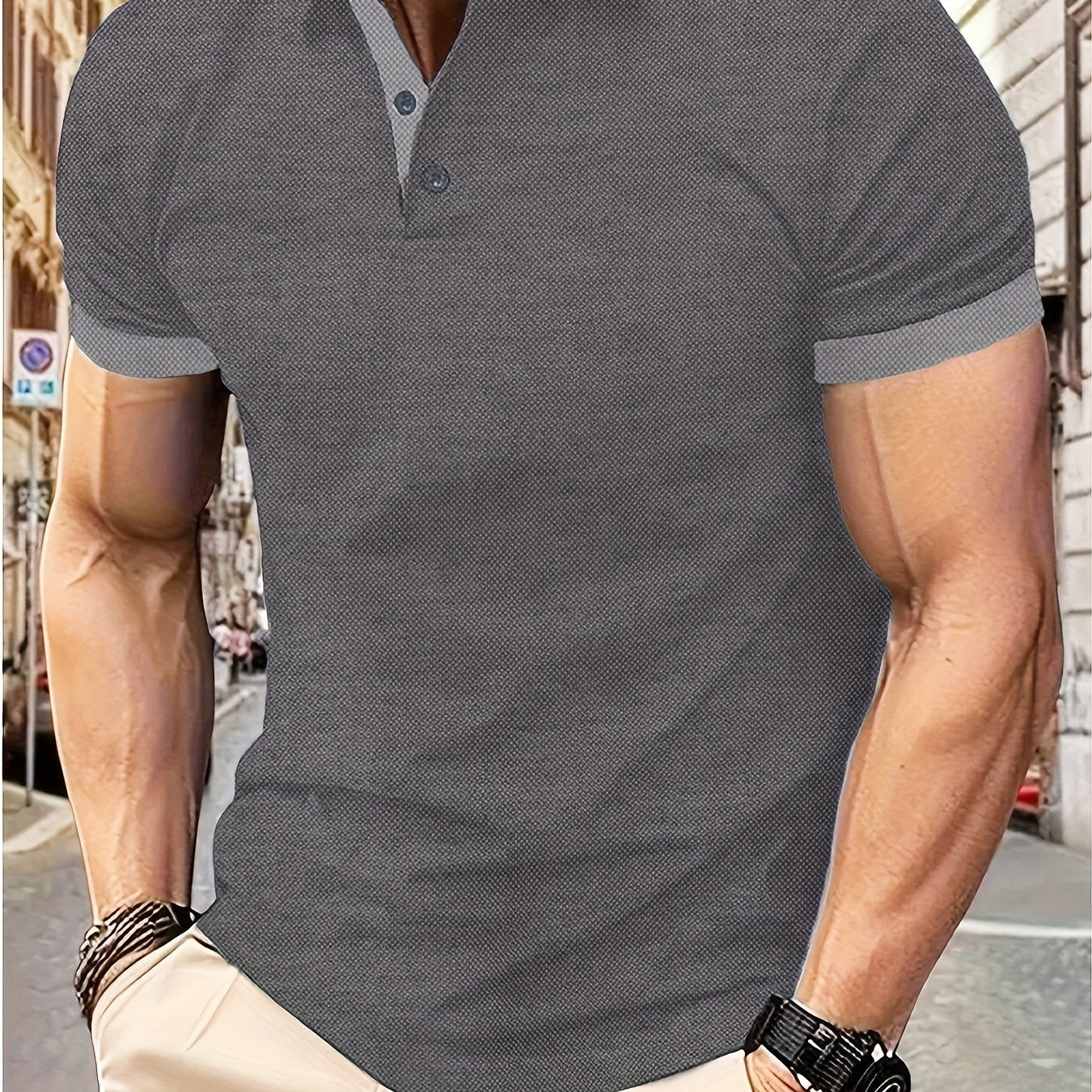 Ademend Regular Fit Golfshirt, Casual V-hals T-shirt met korte mouwen voor heren, zomer, herenkleding