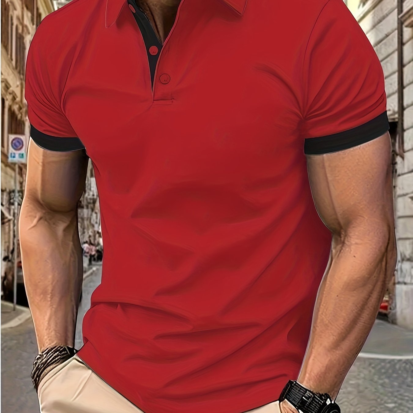 Ademend Regular Fit Golfshirt, Casual V-hals T-shirt met korte mouwen voor heren, zomer, herenkleding