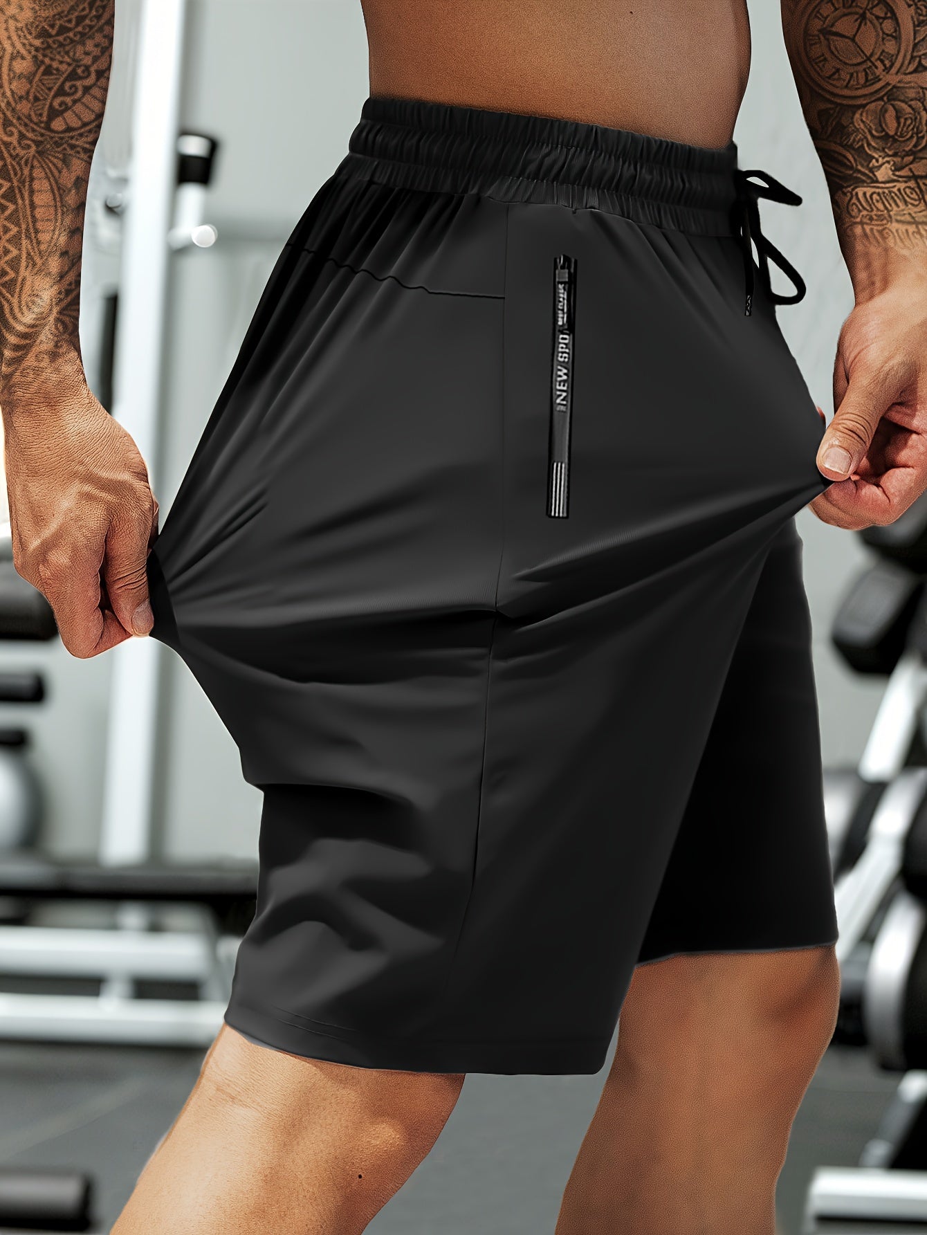 Men'S High-Elasticity Summer Shorts with Drawstring Waist And Zipper Pockets - Navy Blue, Casual Outdoor And Fitness Gear, Breathable Nylon-Spandex Blend, Ideal for Gym, Hiking And Daily Wear, Outdoor Shorts|Drawstring Shorts|Durable Shorts